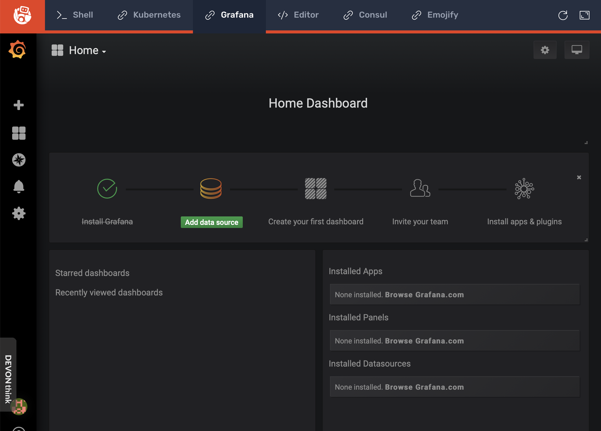 Grafana home