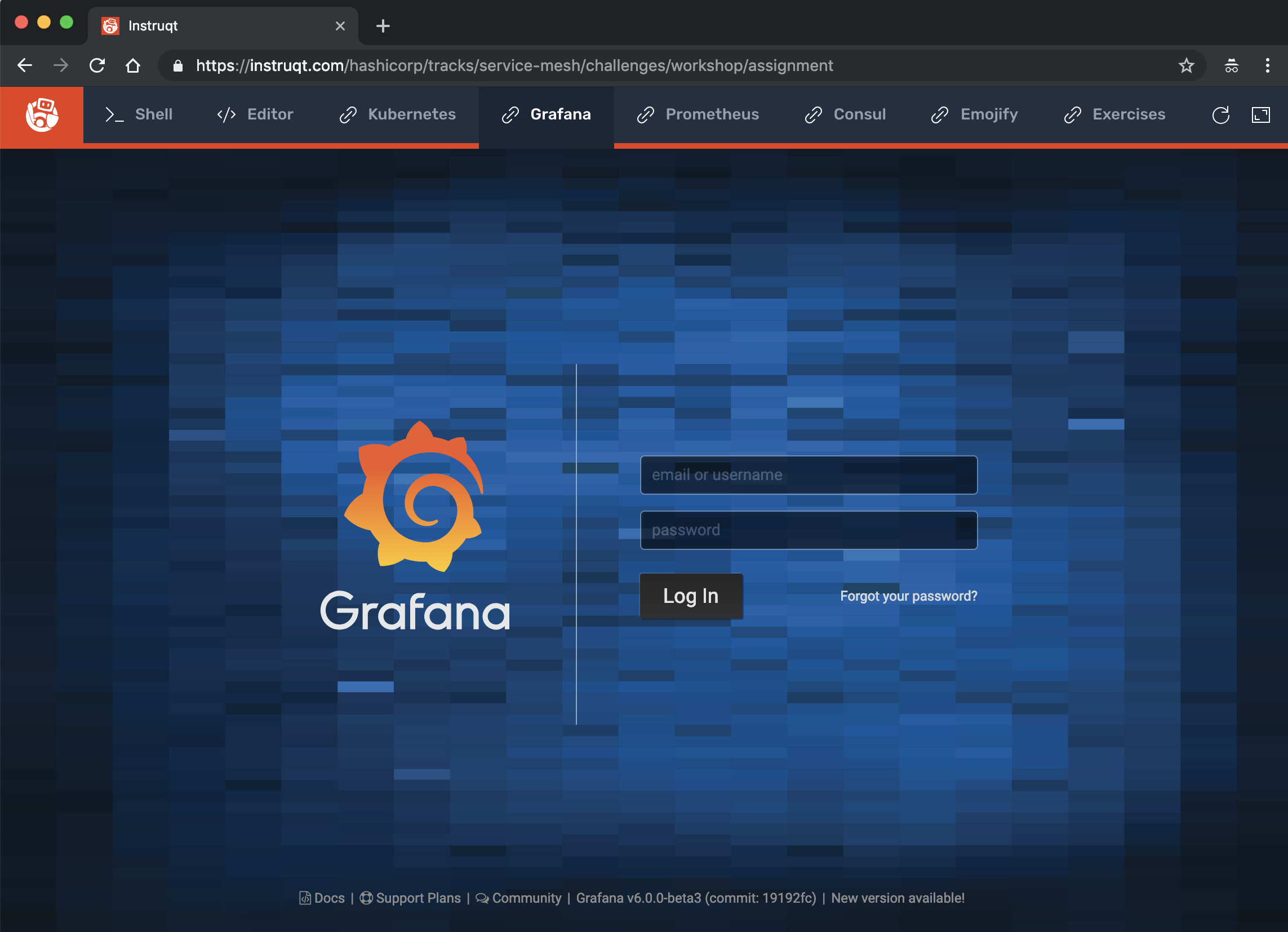 Grafana dashboard